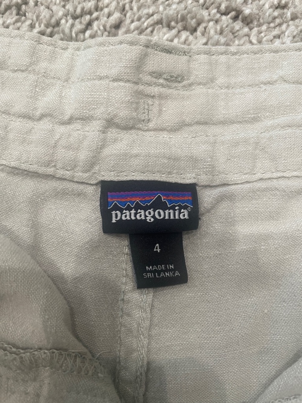 Patagonia Women's Linen Light Beige Drawstring Shorts - Picture 3 of 3